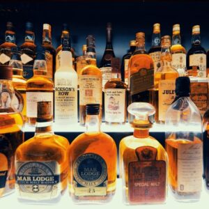 curated whisky bottles